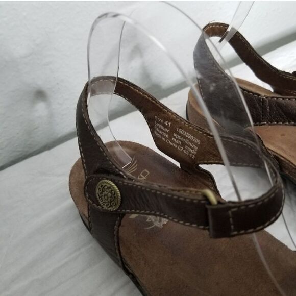 Dansko Jess Brown Leather Cork Sole Strappy Caged Ankle Strap Sandals 41 - Picture 5 of 11